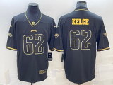 Wholesale Cheap Men's Philadelphia Eagles #62 Jason Kelce Black Golden Edition Stitched NFL Nike Limited Jersey