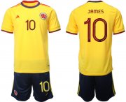 Cheap Men's Colombia #10 James Yellow Home Soccer Jersey Suit