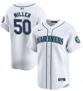Cheap Men's Seattle Mariners #50 Bryce Miller White Home Limited Stitched jersey