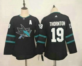 Wholesale Cheap Youth San Jose Sharks #19 Joe Thornton NEW Black Adidas Stitched NHL Jersey