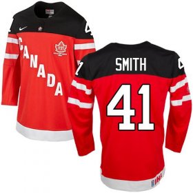 Wholesale Cheap Olympic CA. #41 Mike Smith Red 100th Anniversary Stitched NHL Jersey