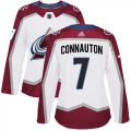 Wholesale Cheap Adidas Avalanche #7 Kevin Connauton White Road Authentic Women's Stitched NHL Jersey