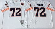 Wholesale Cheap Mitchell&Ness Bears #72 William Perry White Big No. Throwback Stitched NFL Jersey