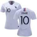 Wholesale Cheap Women's France #10 Zidane Away Soccer Country Jersey