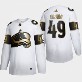 Wholesale Cheap Colorado Avalanche #49 Samuel Girard Men\'s Adidas White Golden Edition Limited Stitched NHL Jersey