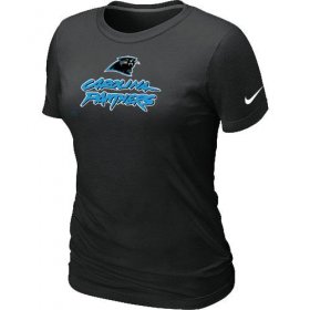 Wholesale Cheap Women\'s Nike Carolina Panthers Authentic Logo T-Shirt Black