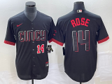 Wholesale Cheap Men's Cincinnati Reds #14 Pete Rose Number Black 2023 City Connect Cool Base Stitched Jersey