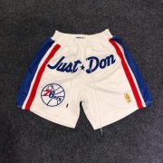 Wholesale Cheap 76ers White Just Don Throwback Mesh Shorts