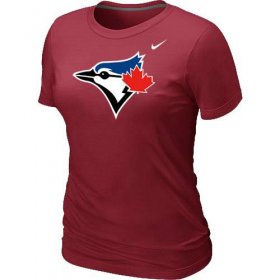 Wholesale Cheap Women\'s Nike Toronto Blue Jays Authentic Logo T-Shirt Red