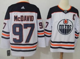 Wholesale Cheap Adidas Oilers #97 Connor McDavid White Road Authentic Stitched NHL Jersey