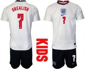 Wholesale Cheap 2021 European Cup England home Youth 7 soccer jerseys