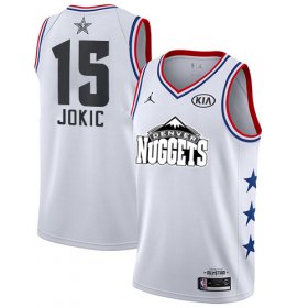 Wholesale Cheap Nuggets #15 Nikola Jokic White Basketball Jordan Swingman 2019 All-Star Game Jersey