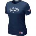 Wholesale Cheap Women's Toronto Blue Jays Nike Short Sleeve Practice MLB T-Shirt Midnight Blue