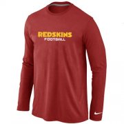 Wholesale Cheap Nike Washington Redskins Authentic Font Long Sleeve T-Shirt Red