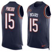 Wholesale Cheap Nike Bears #15 Eddy Pineiro Navy Blue Team Color Men's Stitched NFL Limited Tank Top Jersey