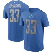 Wholesale Cheap Detroit Lions #33 Kerryon Johnson Nike Team Player Name & Number T-Shirt Blue