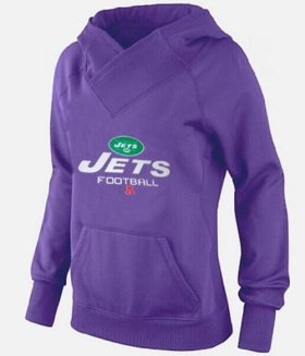 Wholesale Cheap Women\'s New York Jets Big & Tall Critical Victory Pullover Hoodie Purple