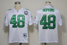 Wholesale Cheap Mitchell And Ness Eagles #48 Wes Hopkins White Stitched Throwback NFL Jersey