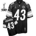 Wholesale Cheap Steelers #43 Troy Polamalu Black Shadow Super Bowl XLV Stitched NFL Jersey