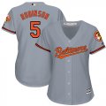 Wholesale Cheap Orioles #5 Brooks Robinson Grey Road Women's Stitched MLB Jersey
