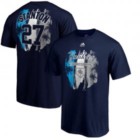 Wholesale Cheap New York Yankees # 27 Giancarlo Stanton Majestic 2019 Spring Training Name & Number T-Shirt Navy