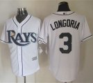 Wholesale Cheap Rays #3 Evan Longoria White New Cool Base Stitched MLB Jersey