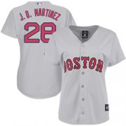 Wholesale Cheap Red Sox #28 J. D. Martinez Grey Road Women's Stitched MLB Jersey