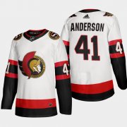 Cheap Ottawa Senators #41 Craig Anderson Men's Adidas 2020-21 Authentic Player Away Stitched NHL Jersey White