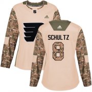 Wholesale Cheap Adidas Flyers #8 Dave Schultz Camo Authentic 2017 Veterans Day Women's Stitched NHL Jersey