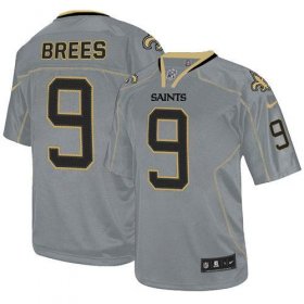 Wholesale Cheap Nike Saints #9 Drew Brees Lights Out Grey Men\'s Stitched NFL Elite Jersey