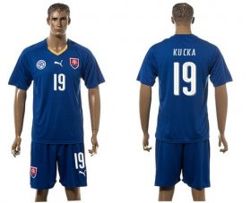 Wholesale Cheap Slovakia #19 Kucka Blue Away Soccer Country Jersey