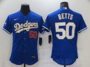 Wholesale Cheap Men Los Angeles Dodgers 50 Betts Blue Elite 2021 Nike MLB Jersey