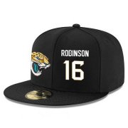 Wholesale Cheap Jacksonville Jaguars #16 Denard Robinson Snapback Cap NFL Player Black with White Number Stitched Hat
