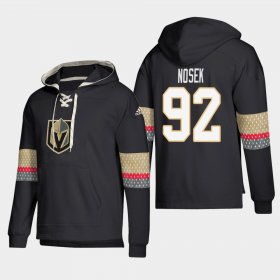 Wholesale Cheap Vegas Golden Knights #92 Tomas Nosek Black adidas Lace-Up Pullover Hoodie