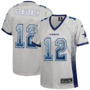Wholesale Cheap Nike Cowboys #12 Roger Staubach Grey Women's Stitched NFL Elite Drift Fashion Jersey