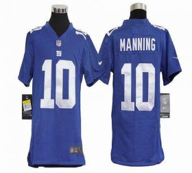 Wholesale Cheap Nike Giants #10 Eli Manning Royal Blue Team Color Youth Stitched NFL Elite Jersey
