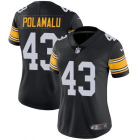 Wholesale Cheap Nike Steelers #43 Troy Polamalu Black Alternate Women\'s Stitched NFL Vapor Untouchable Limited Jersey