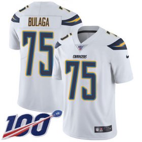 Wholesale Cheap Nike Chargers #75 Bryan Bulaga White Men\'s Stitched NFL 100th Season Vapor Untouchable Limited Jersey