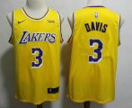 Wholesale Cheap Men's Los Angeles Lakers #3 Anthony Davis 2019 Yellow Nike Swingman Wish Stitched NBA Jersey