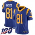 Wholesale Cheap Nike Rams #81 Gerald Everett Royal Blue Alternate Men's Stitched NFL 100th Season Vapor Limited Jersey