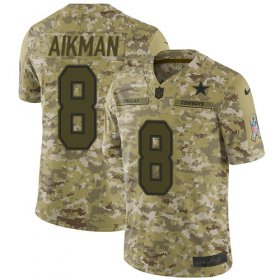 Wholesale Cheap Nike Cowboys #8 Troy Aikman Camo Men\'s Stitched NFL Limited 2018 Salute To Service Jersey