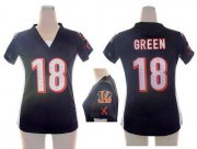 Wholesale Cheap Nike Bengals #18 A.J. Green Black Team Color Draft Him Name & Number Top Women's Stitched NFL Elite Jersey