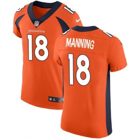Wholesale Cheap Nike Broncos #18 Peyton Manning Orange Team Color Men\'s Stitched NFL Vapor Untouchable Elite Jersey