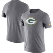 Wholesale Cheap Green Bay Packers Nike Essential Logo Dri-FIT Cotton T-Shirt Heather Charcoal