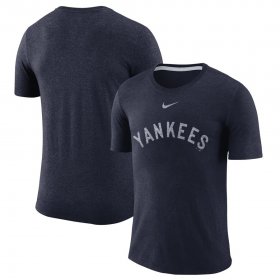 Wholesale Cheap New York Yankees Nike Wordmark Tri-Blend T-Shirt Navy