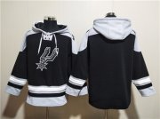 Wholesale Cheap Men's San Antonio Spurs Blank Black Ageless Must-Have Lace-Up Pullover Hoodie
