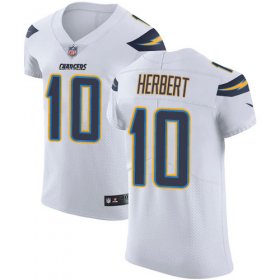 Wholesale Cheap Nike Chargers #10 Justin Herbert White Men\'s Stitched NFL New Elite Jersey