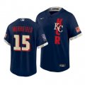 Wholesale Cheap Men's Kansas City Royals #15 Whit Merrifield 2021 Navy All-Star Cool Base Stitched MLB Jersey