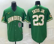Wholesale Cheap Men's San Diego Padres #23 Fernando Tatis Jr Green Cool Base Stitched Baseball Jersey