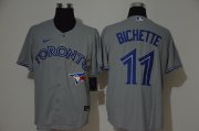 Wholesale Cheap Men's Toronto Blue Jays #11 Bo Bichette Grey Stitched MLB Cool Base Nike Jersey